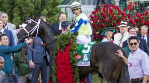 Always Dreaming closely tracked the pace to win the 2017 Kentucky Derby